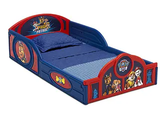 Delta Children Nick Jr. PAW Patrol Plastic Sleep and Play Toddler Bed with Attached Guardrails