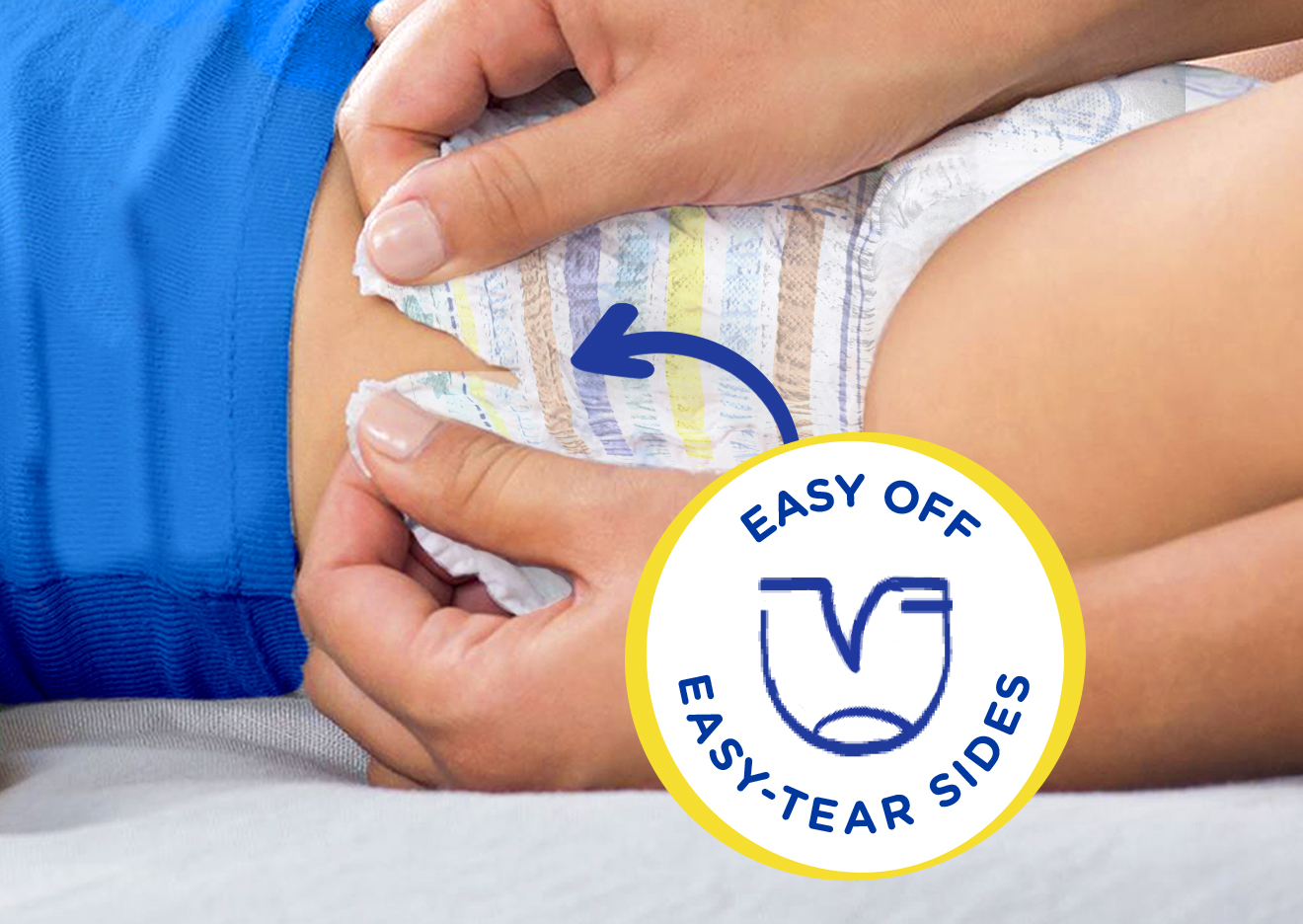 Pampers Splashers are easy to remove with easy tear sides
