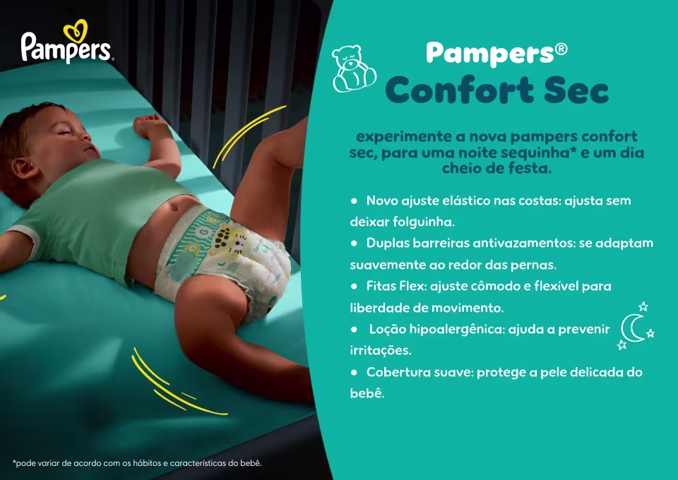 Fraldas Pampers® Confort Sec