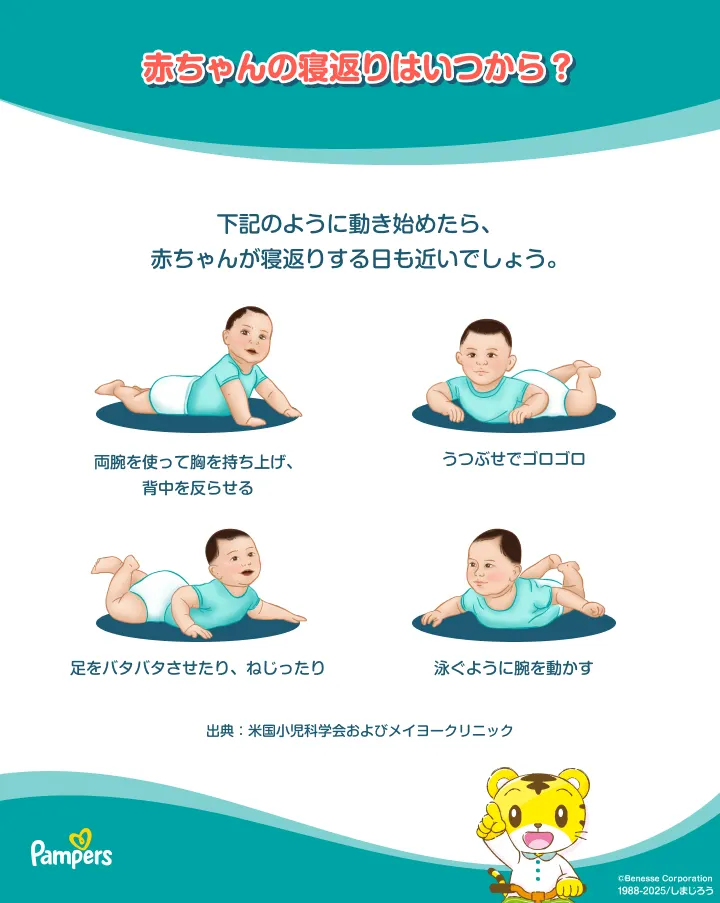 赤ちゃんが寝返りを始めるのはいつ