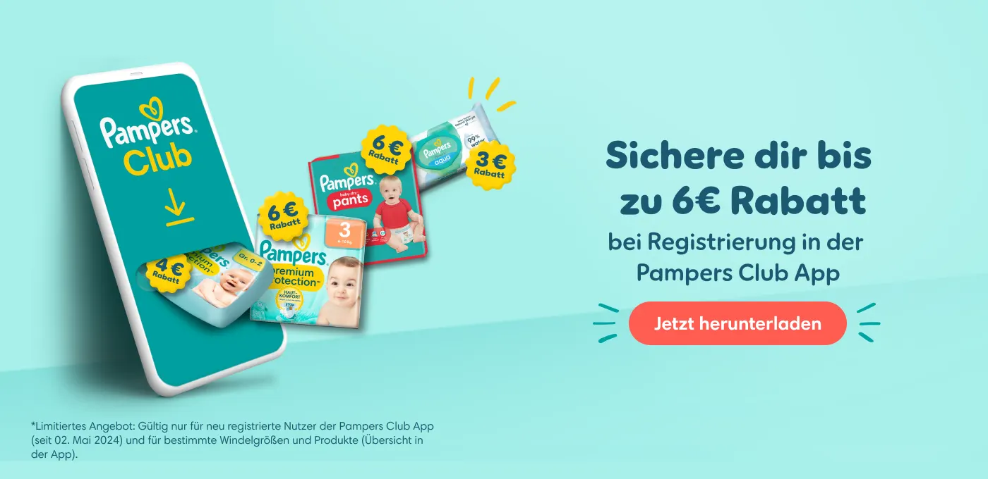 Bis zu 6€ Rabatt in der Pampers Club App