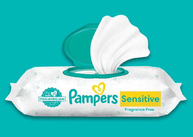 Pampers Sensitive wipes are clinically proven for sensitive skin