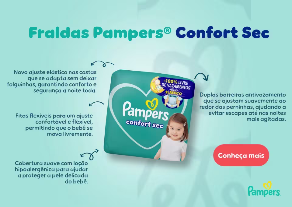 Fraldas Pampers® Confort Sec