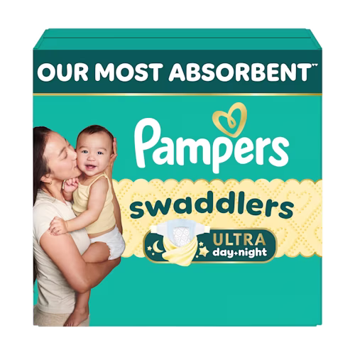 Pampers Swaddlers Ultra diaper box Pampers® Swaddlers Ultra™ Day + Night