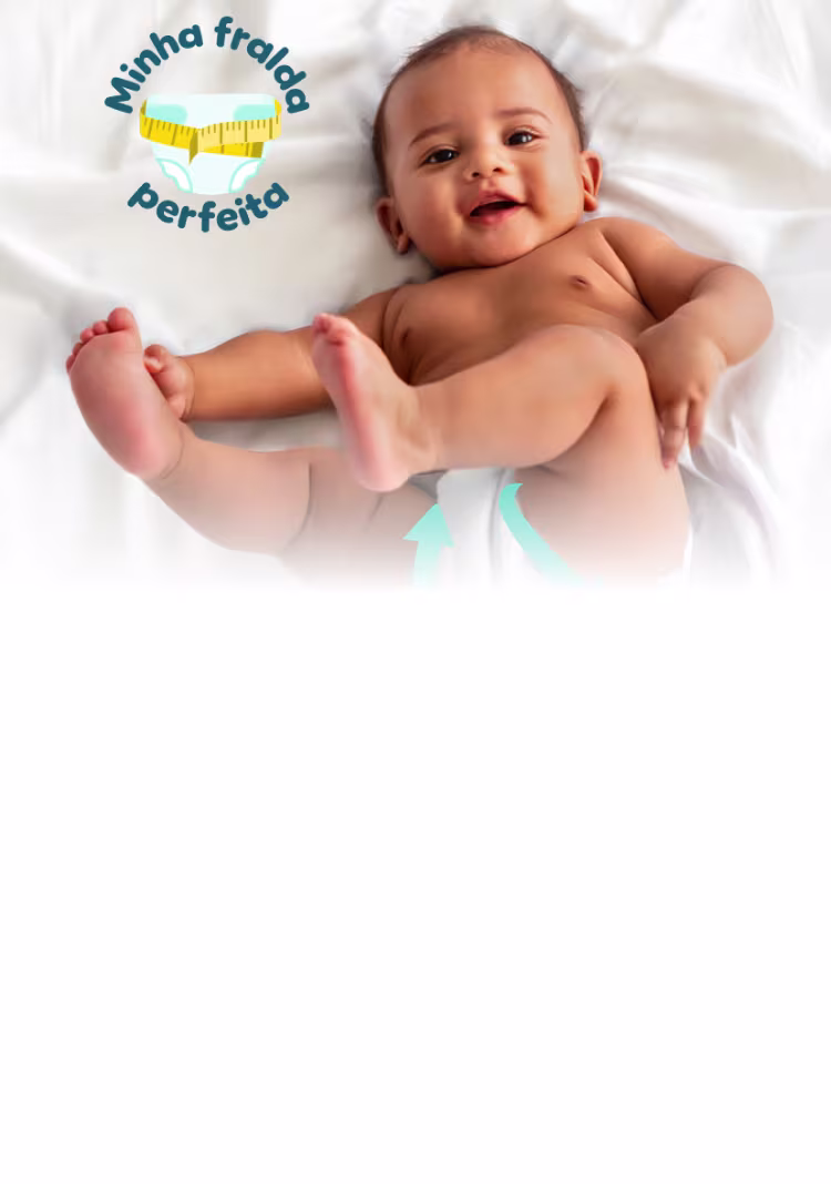 Foto de um bebê sorrindo.