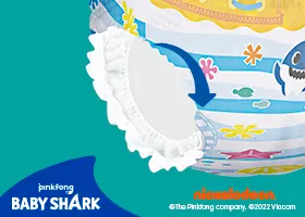 Pijl verwijst naar de dubbele beschermrandjes die lekken in water voorkomt