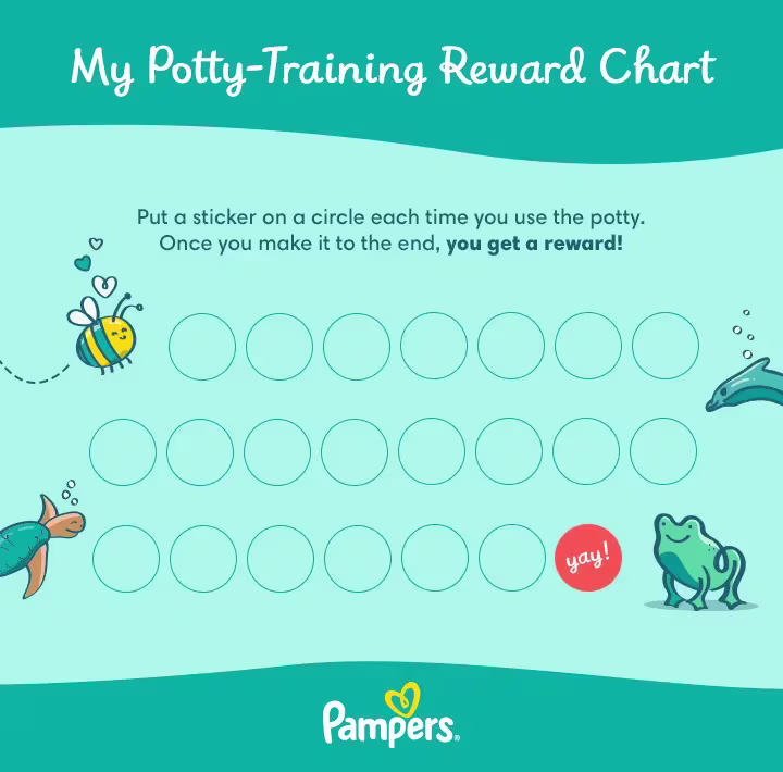 Potty training chart and rewards