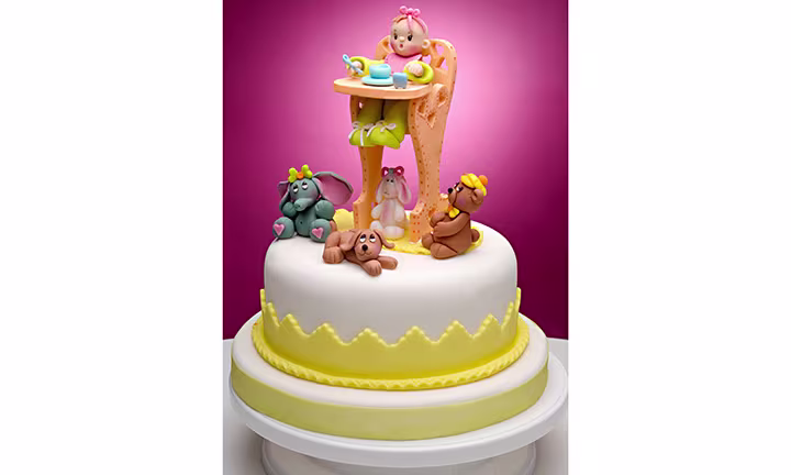 high-chair baby shower cake