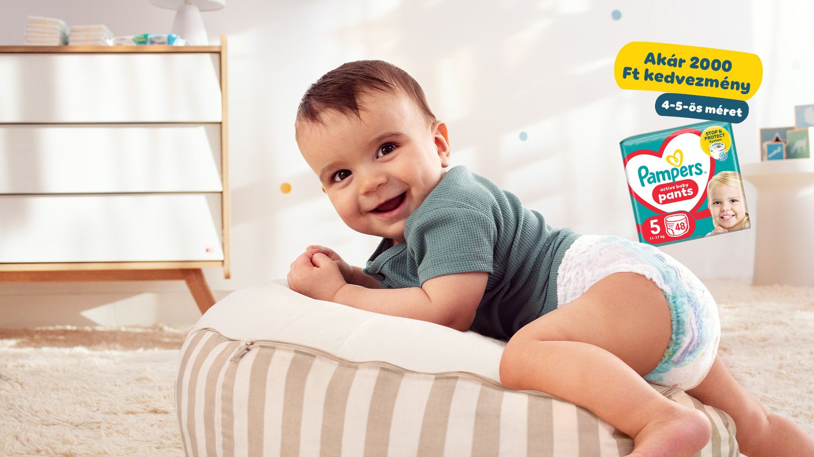 Pampers kedvezménykód a 4-es és 5-ös méretekre