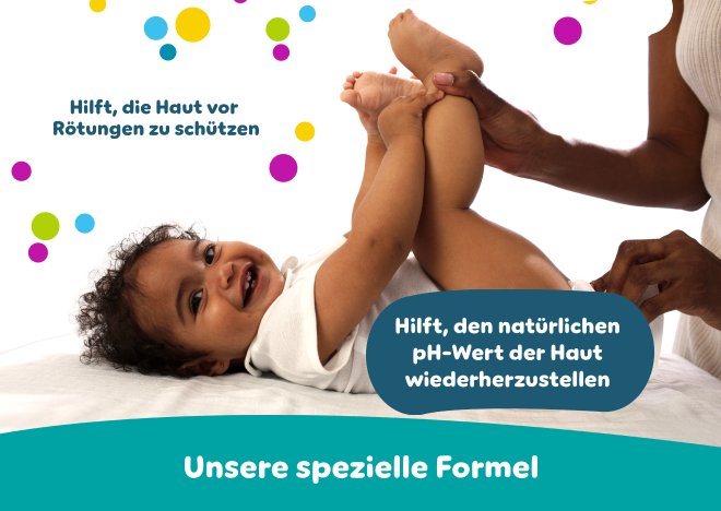 Sanfte Reinigung von Po, Händen & Gesicht