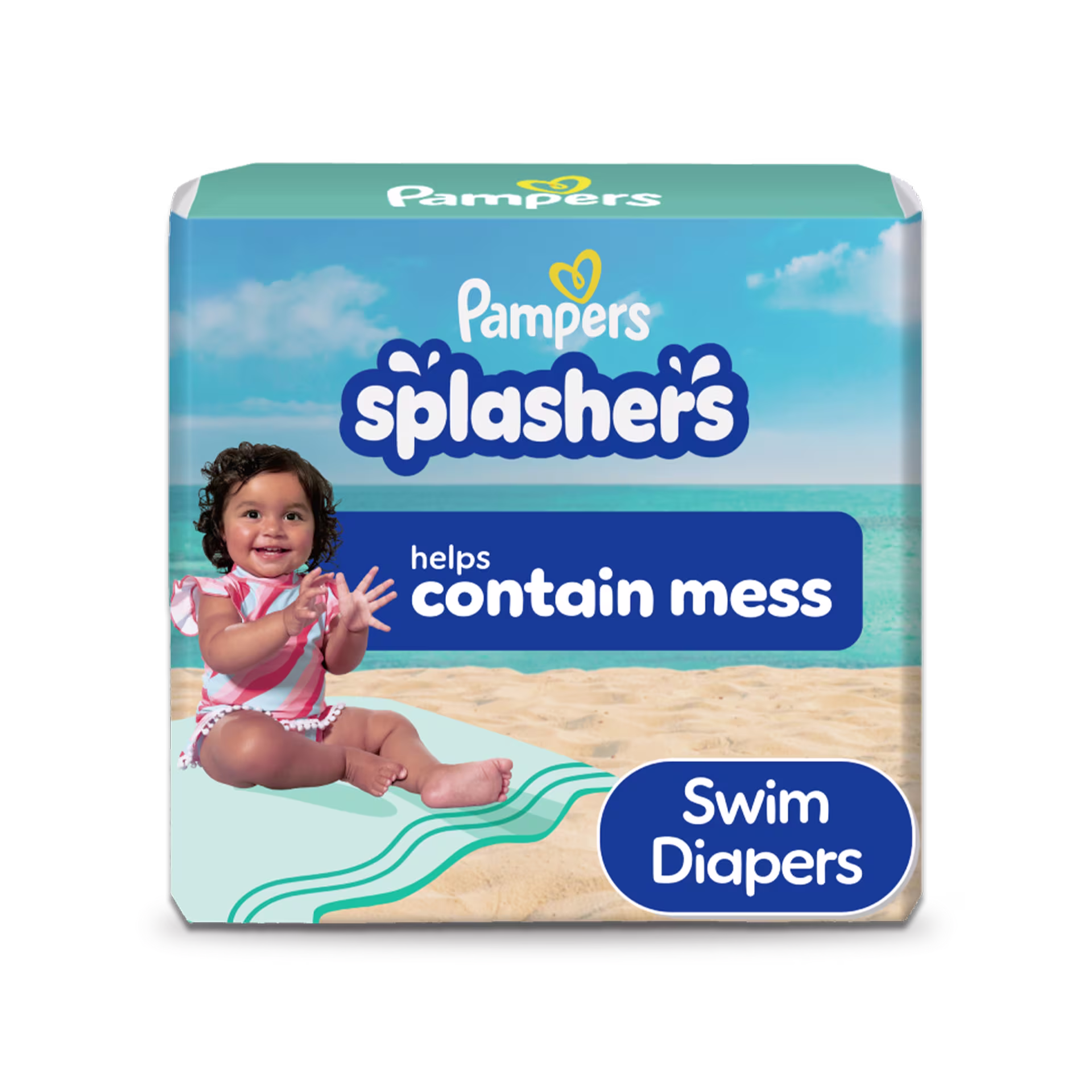 Image of a pack of Pampers Splashers swim diapers