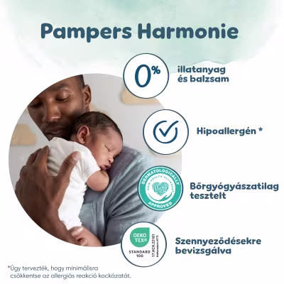 Tanúsítványok és információk a Pampers Harmonie-ról Tanúsítványok és információk a Pampers Harmonie-ról