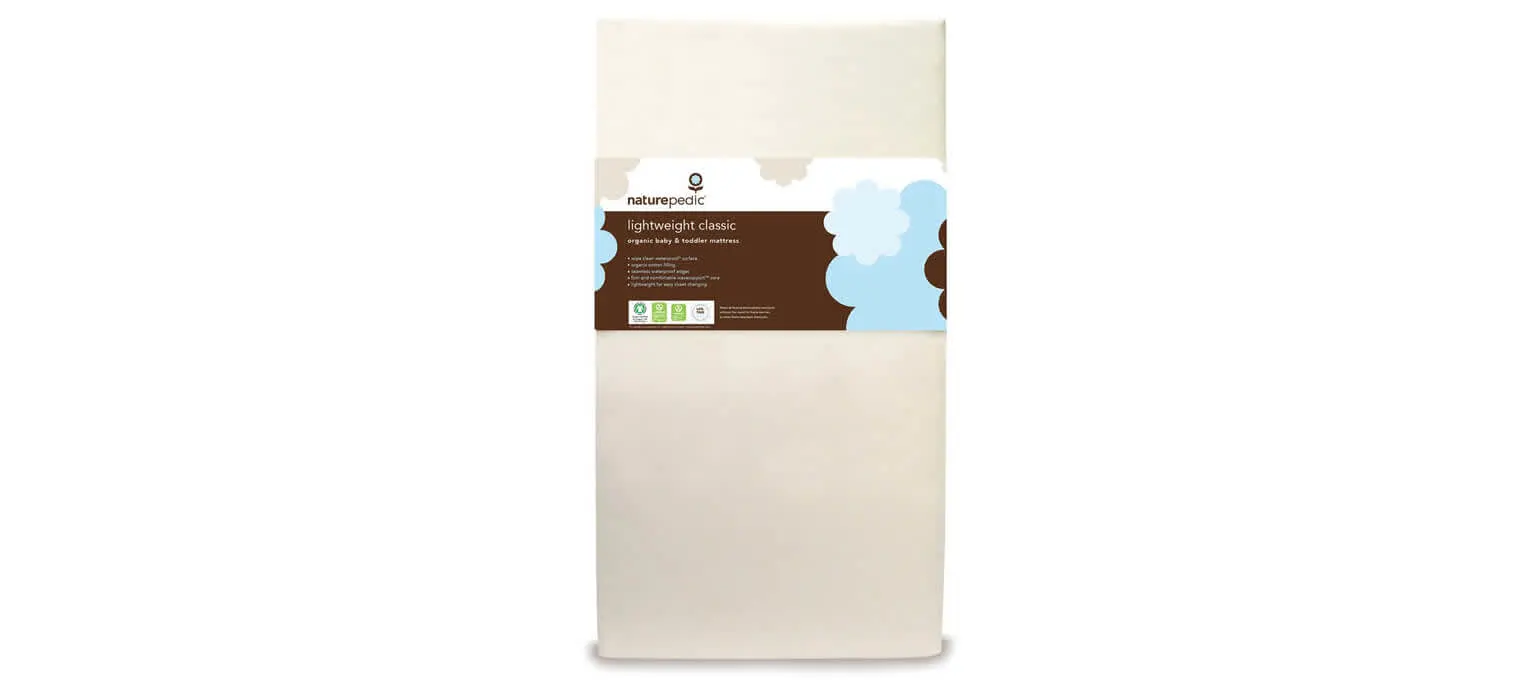 Naturepedic Classic Organic Crib Mattress Lightweight 100% Certified Non-Toxic Baby Bed