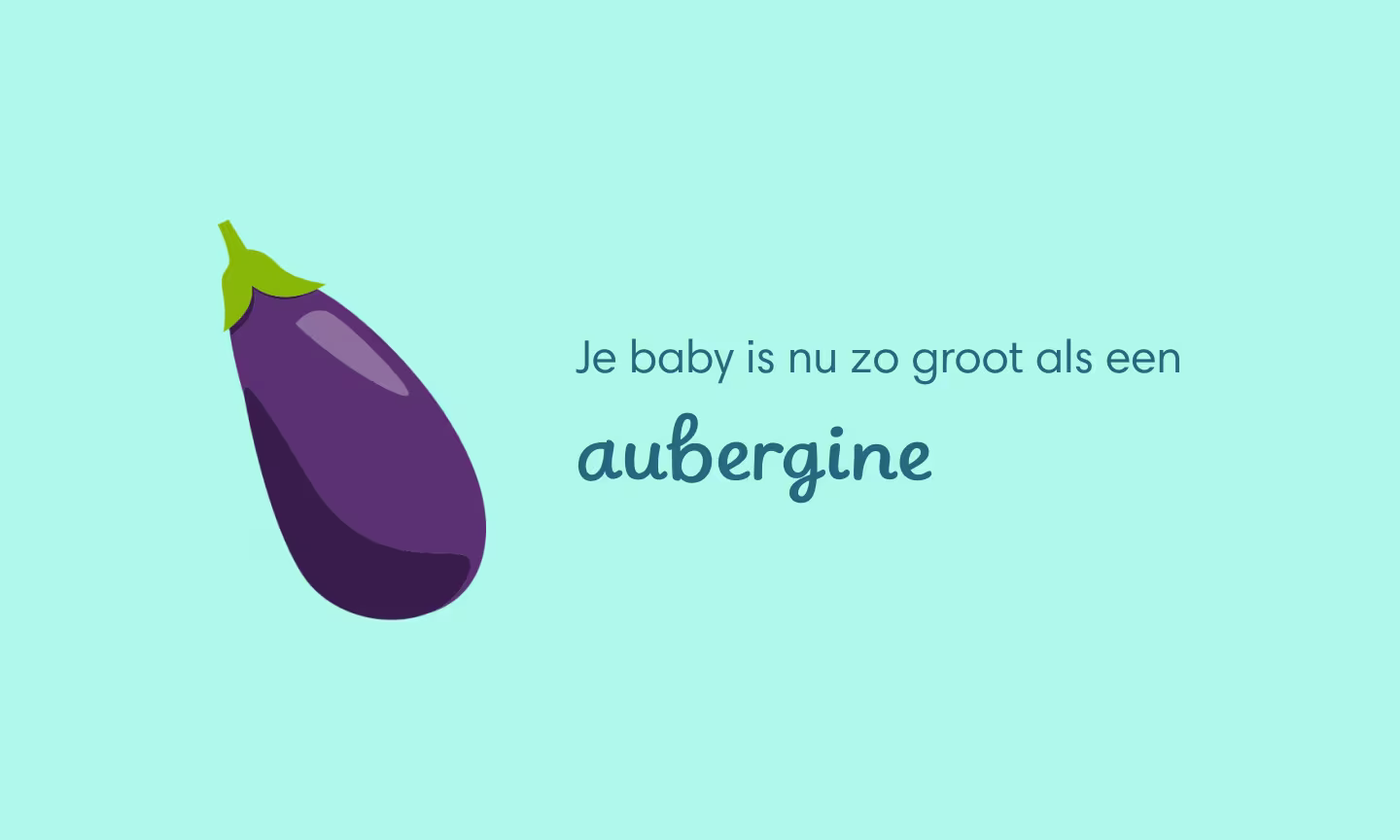 Je baby is nu zo groot als een aubergine
