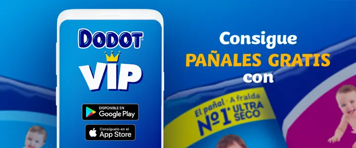 Ventajas de unirte a la comunidad Dodot: descárgate la app Dodot VIP y consigue recompensas exclusivas.