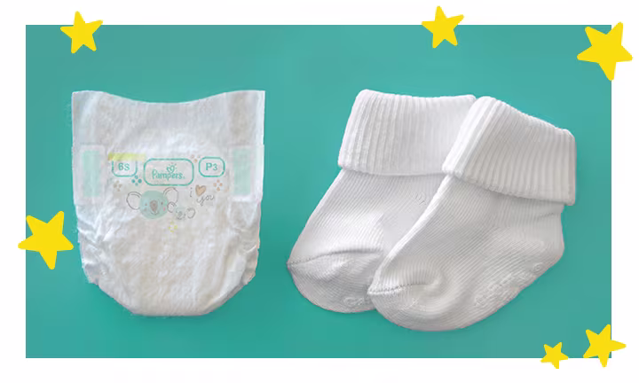 TINY NAPPY AND SOCKS
