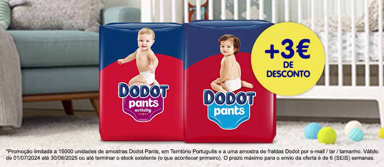 Pede a tua amostra gratuita de Dodot Pants