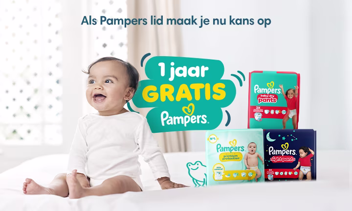 Als Pampers lid maak je kans op 1 jaar gratis Pampers