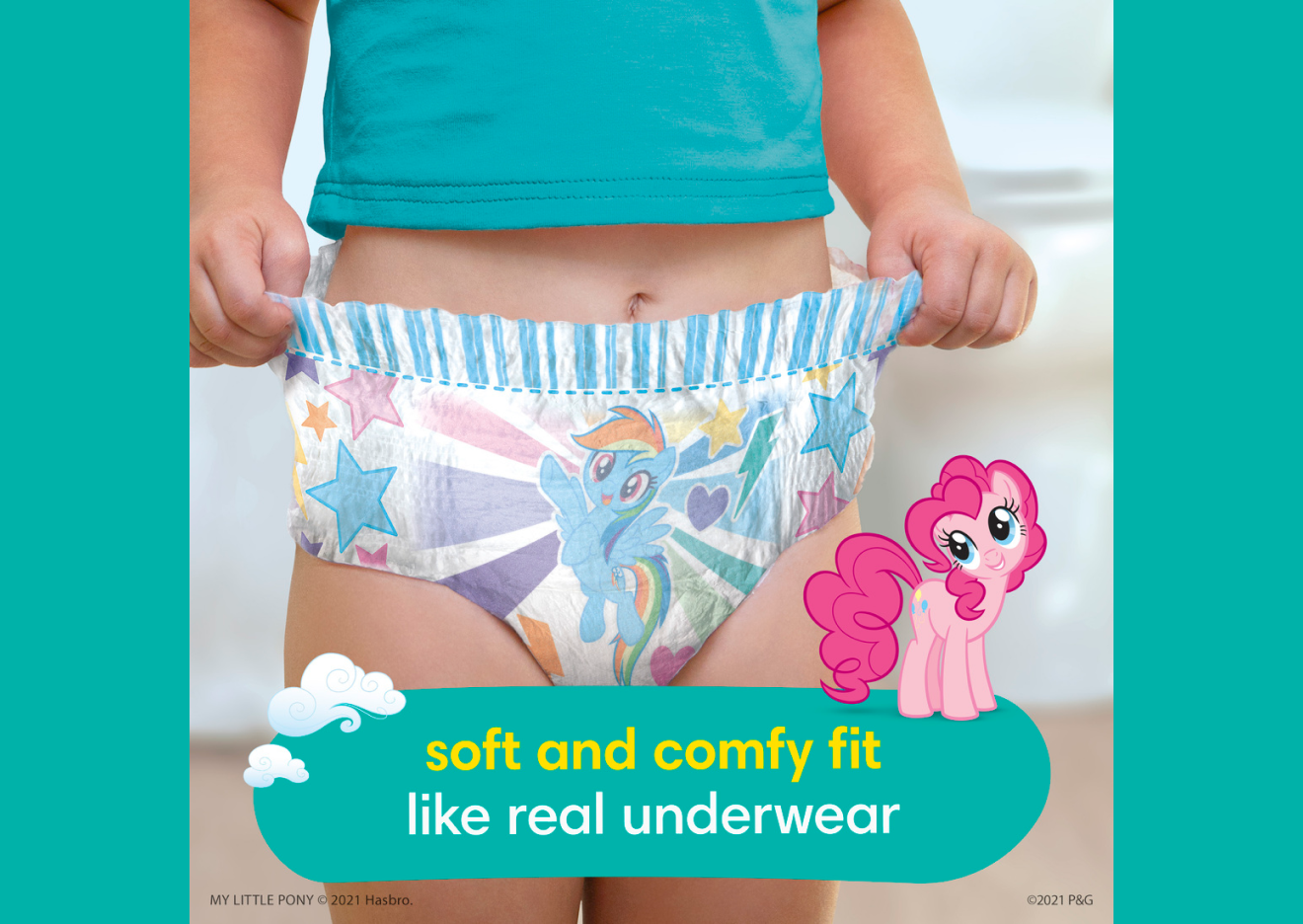 The image is showcasing Easy Ups soft and comfy fit like real underwear