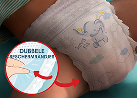 Pijl verwijst naar de dubbele beschermrandjes