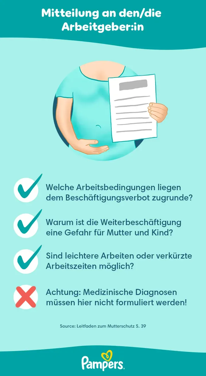 Was die Mitteilung der Schwangerschaft an den Arbeitgeber enthalten sollte.