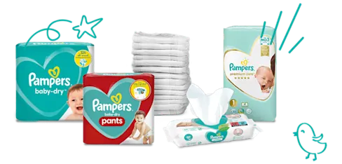 חיתולים ומגבונים של פמפרס לפעוט