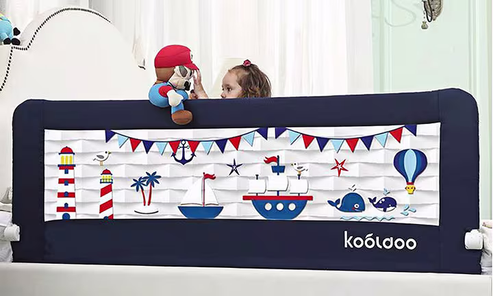 KOOLDOO Store 59 Inches Toddler Bed Rail Fold Down Safety Baby Bed Guard