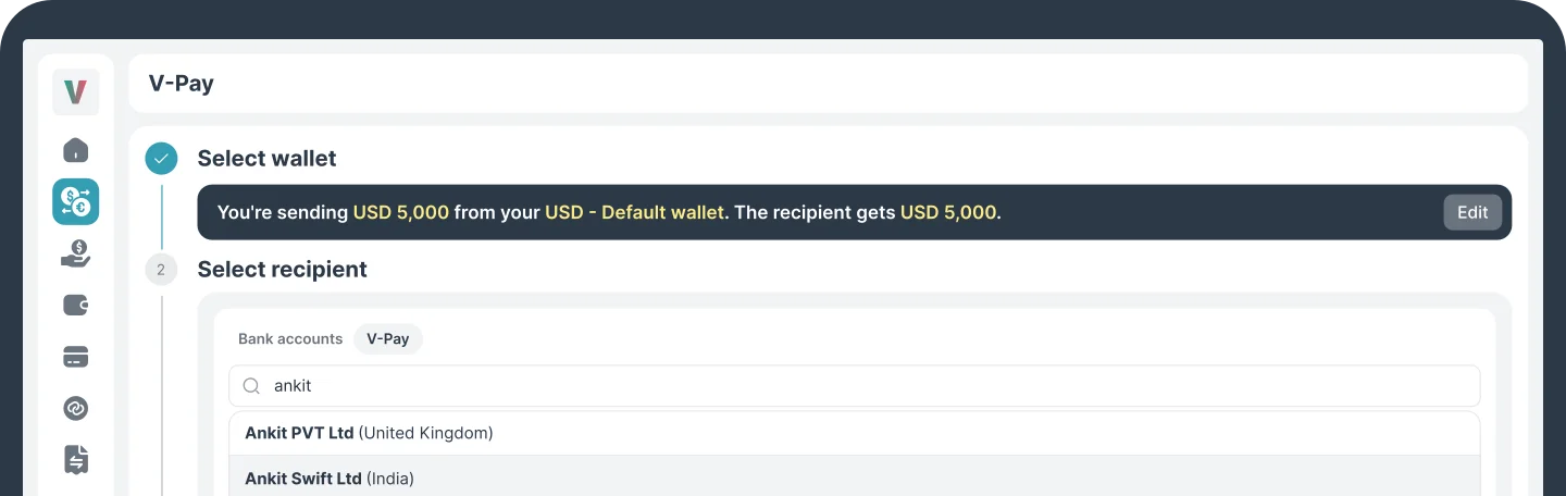 V Pay Dashboard