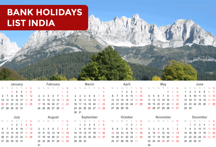 Bank Holidays List in India