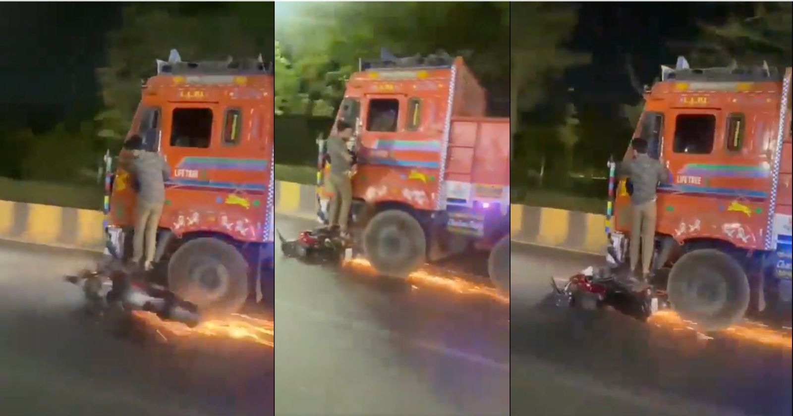 Viral Video: Man Clings On To Truck As Driver  Drags Bike