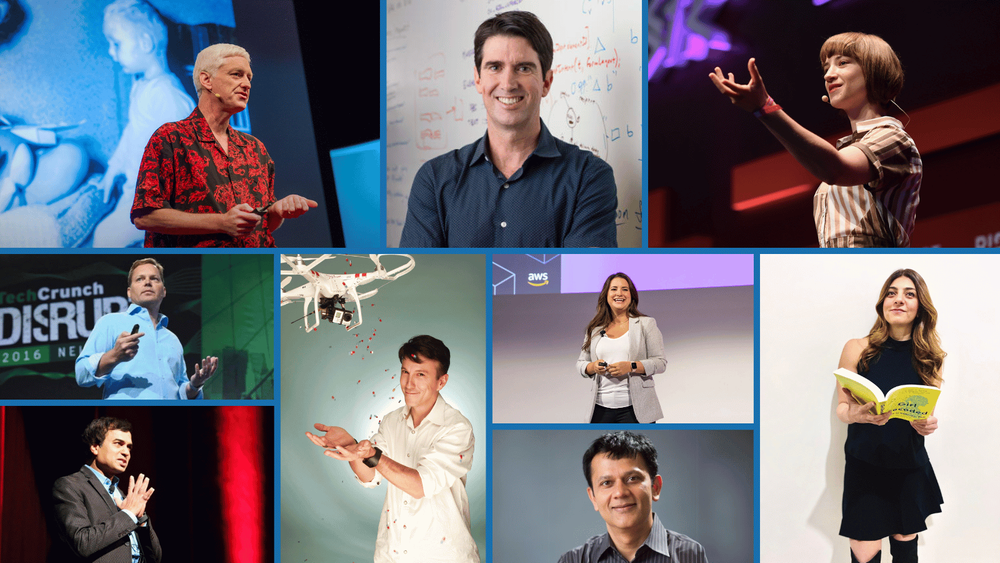 An image where you see the Top 9 Trending AI Keynote Speakers