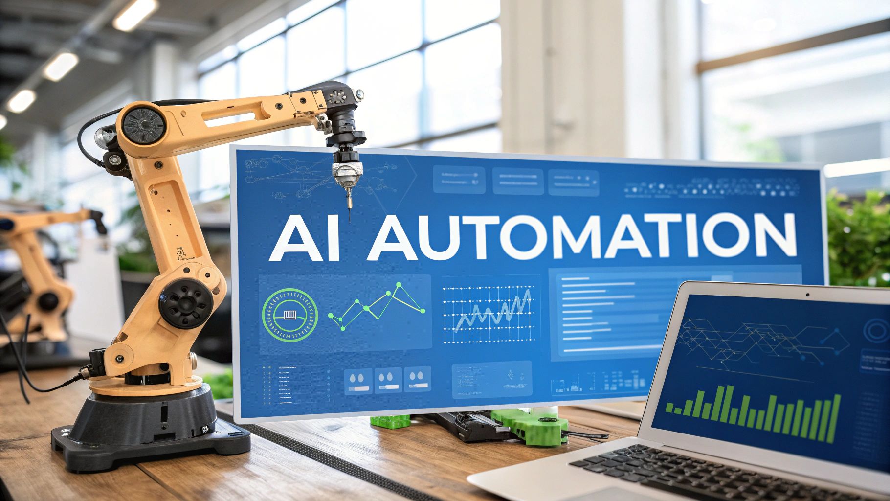 What is AI automation? This guide explains the technology, real-world applications, and business benefits of intelligent automation in a clear, simple way.