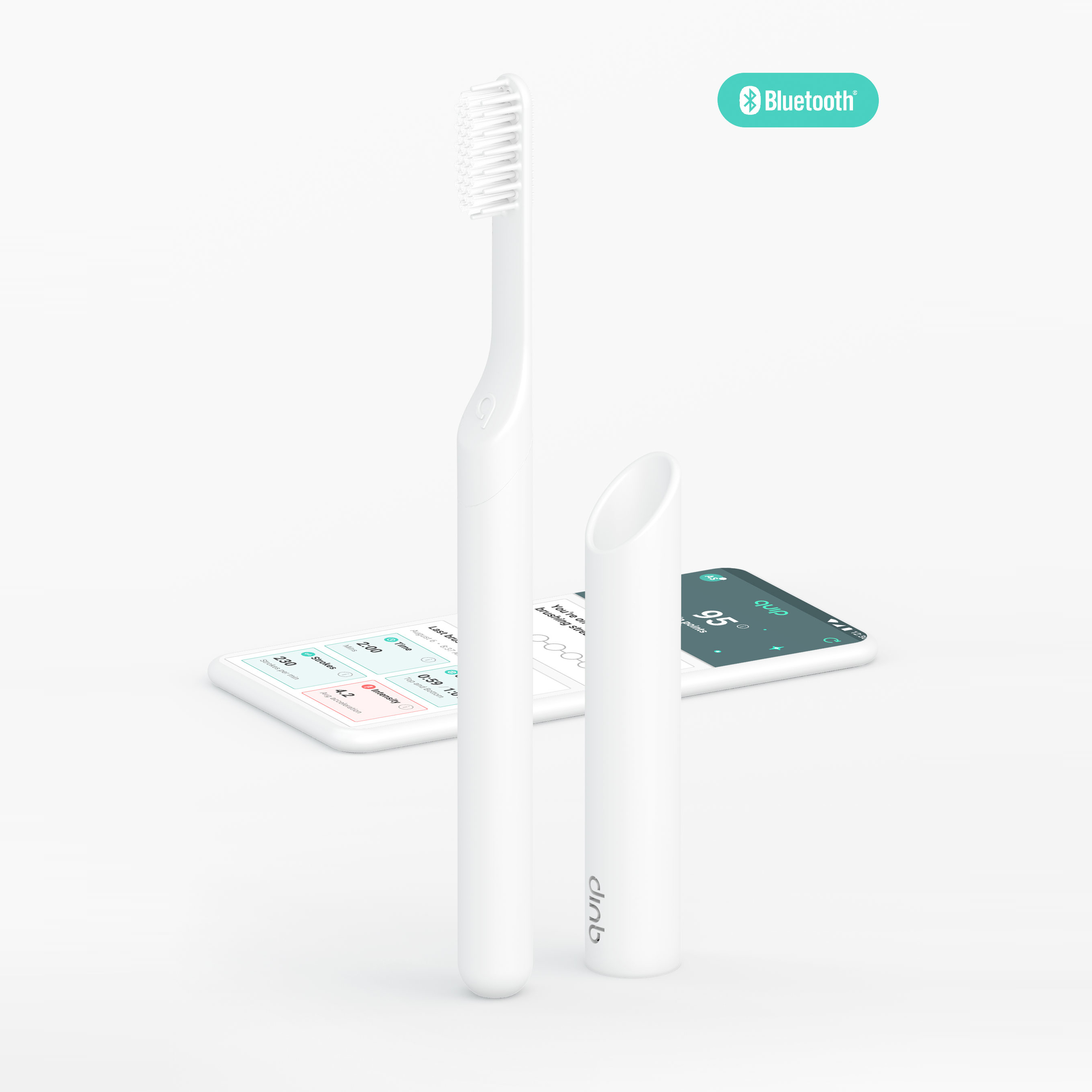 Smart All-White Plastic Electric Toothbrush detail image