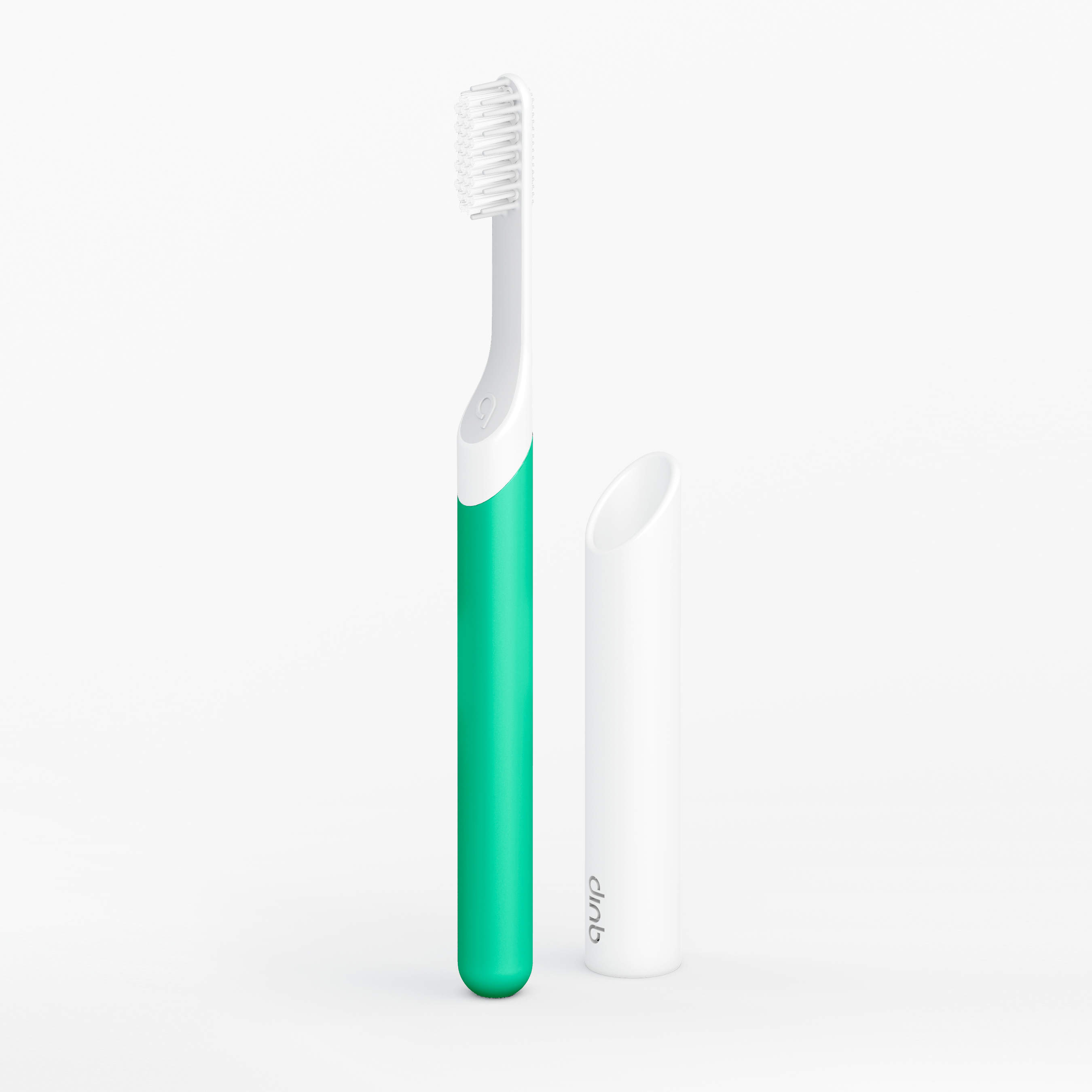 Green electric toothbrush detail