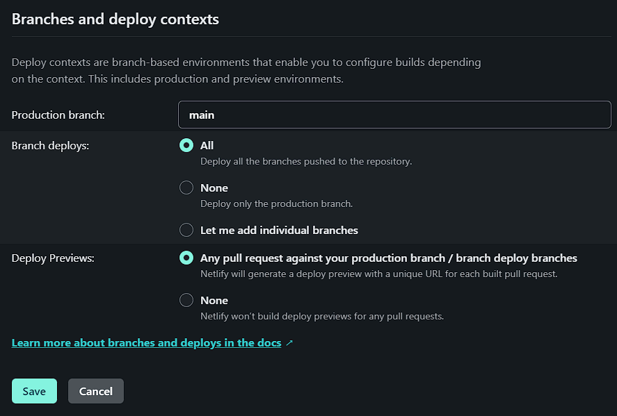 Netlify Publish Configs