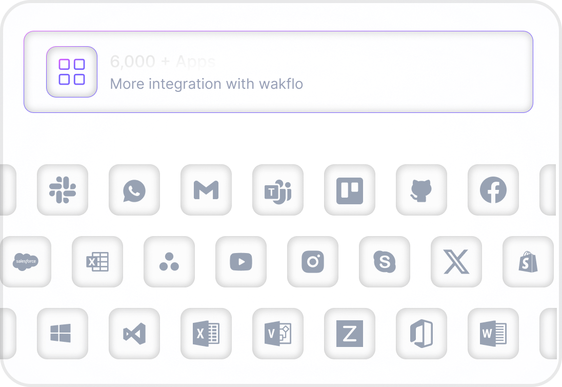 Image with the logos of the apps that have an integration in Wakflo