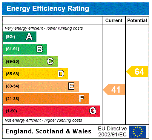 This property has an EPC rating of E, with an energy efficiency rating of 41