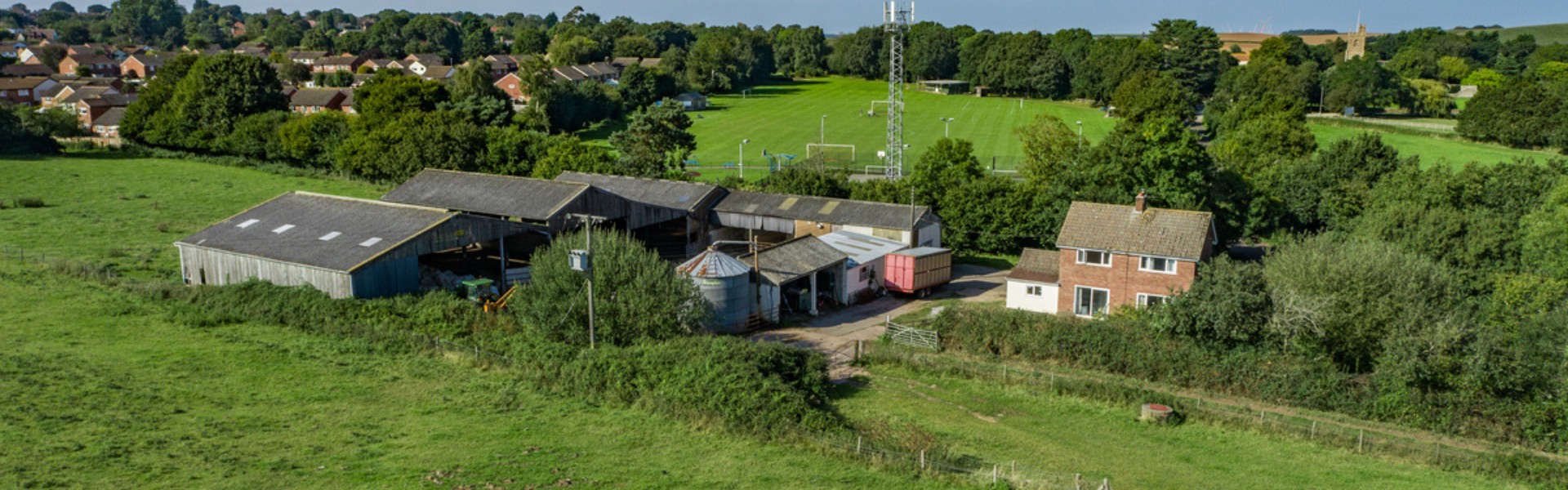 Aerial image of a property for sale by auction in a rural setting