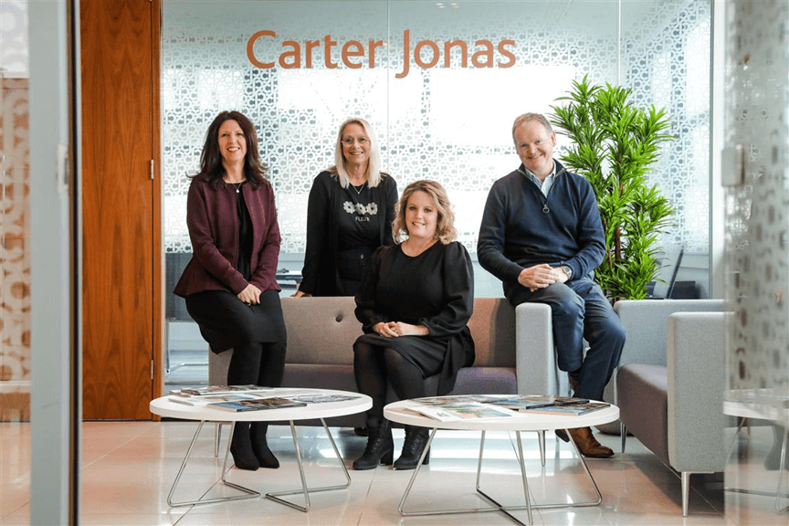 Rachel Wylde as partner, Erin Cousins-Amor and Mike Bapty as associates, and Karen Coates and Lucy Walshe as senior finance administrator and senior administrator.