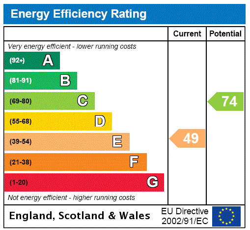 This property has an EPC rating of E, with an energy efficiency rating of 49