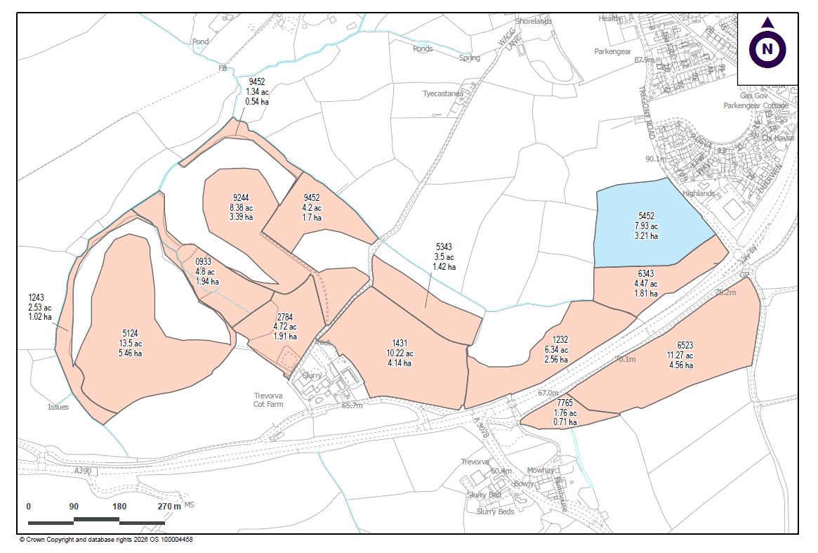 84.96  Land, Probus, Cornwall, TR2 - Available, Image 1