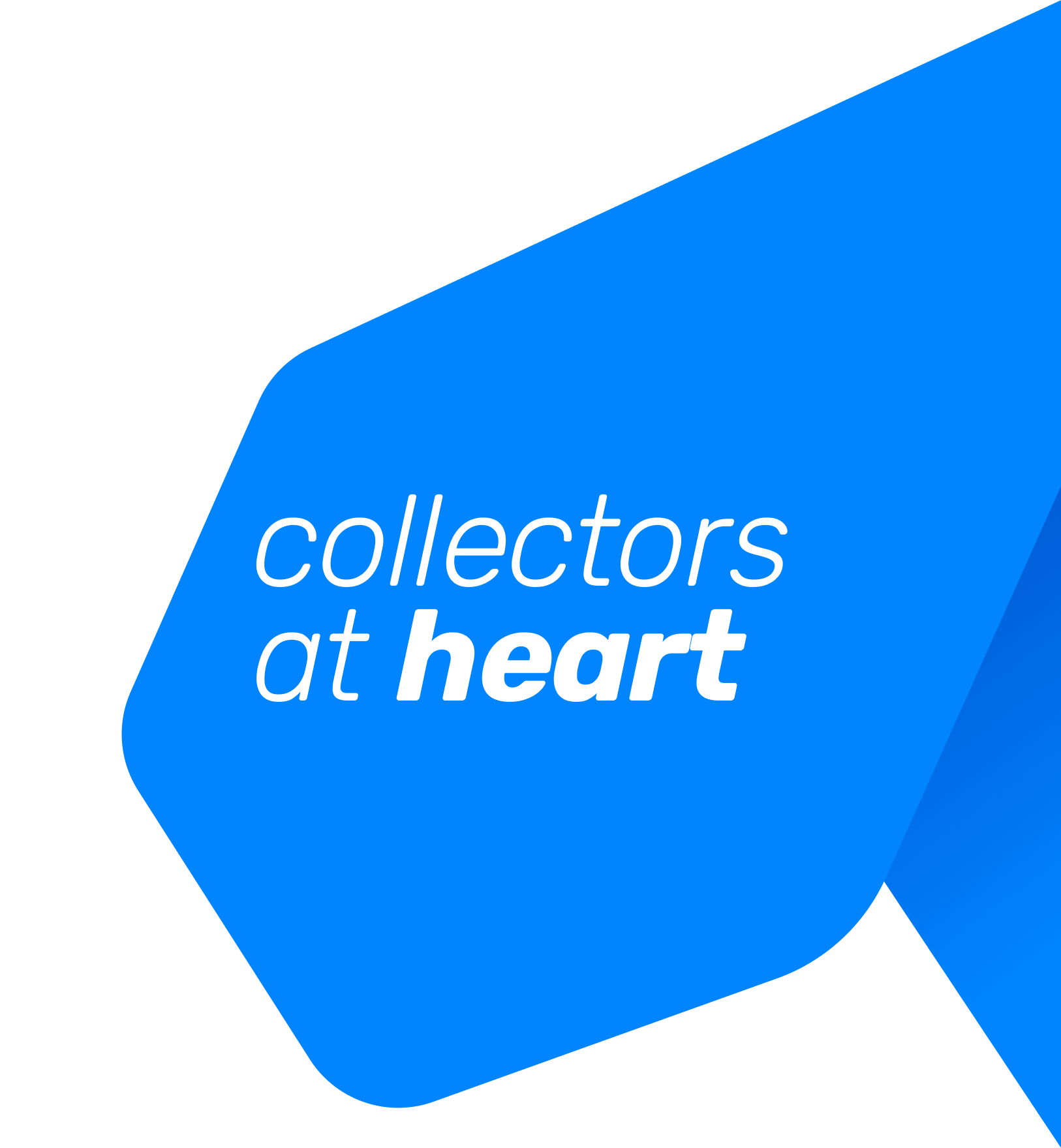 Ribbon with the text 'collectors at heart'