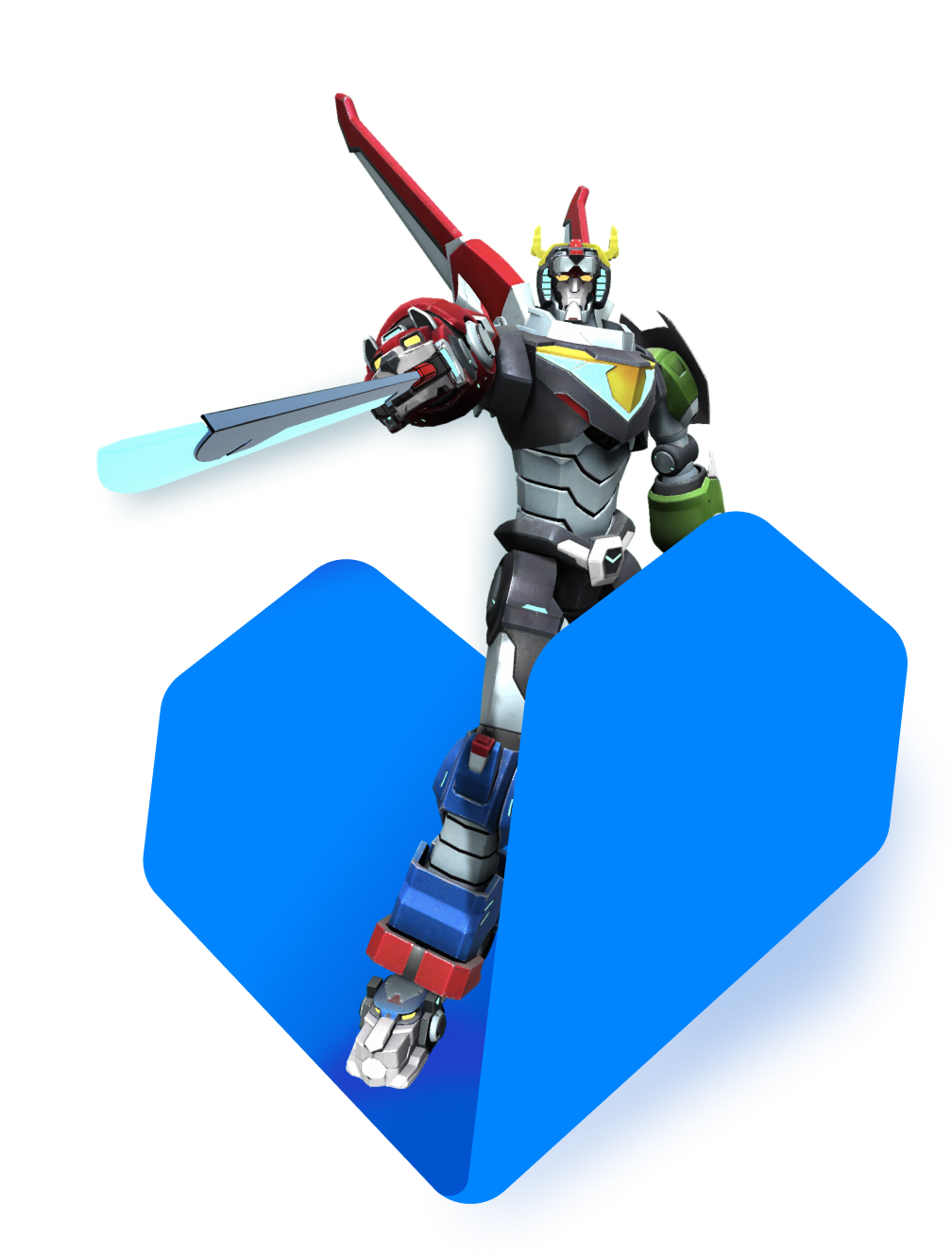 3D robot with sword in the VeVe logo