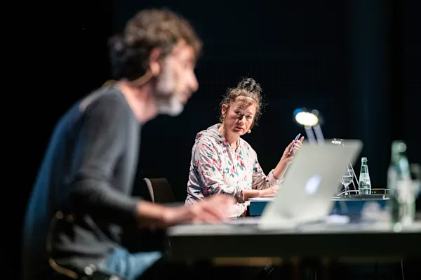 Hito Steyer and Rabih Mroué Performance 1