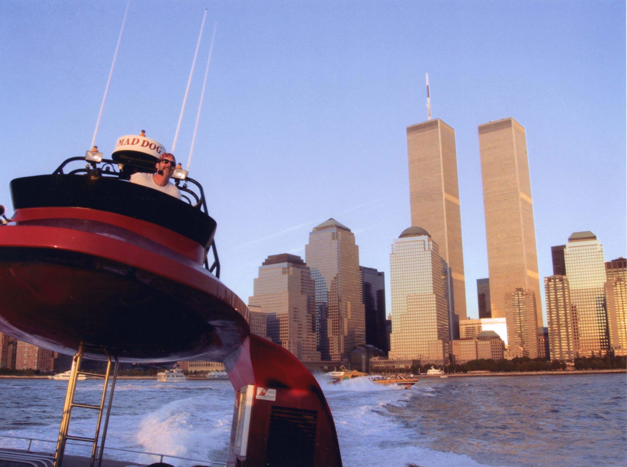 The BEAST photographed just one week before 9/11, with the Twin Towers standing tall in the background.