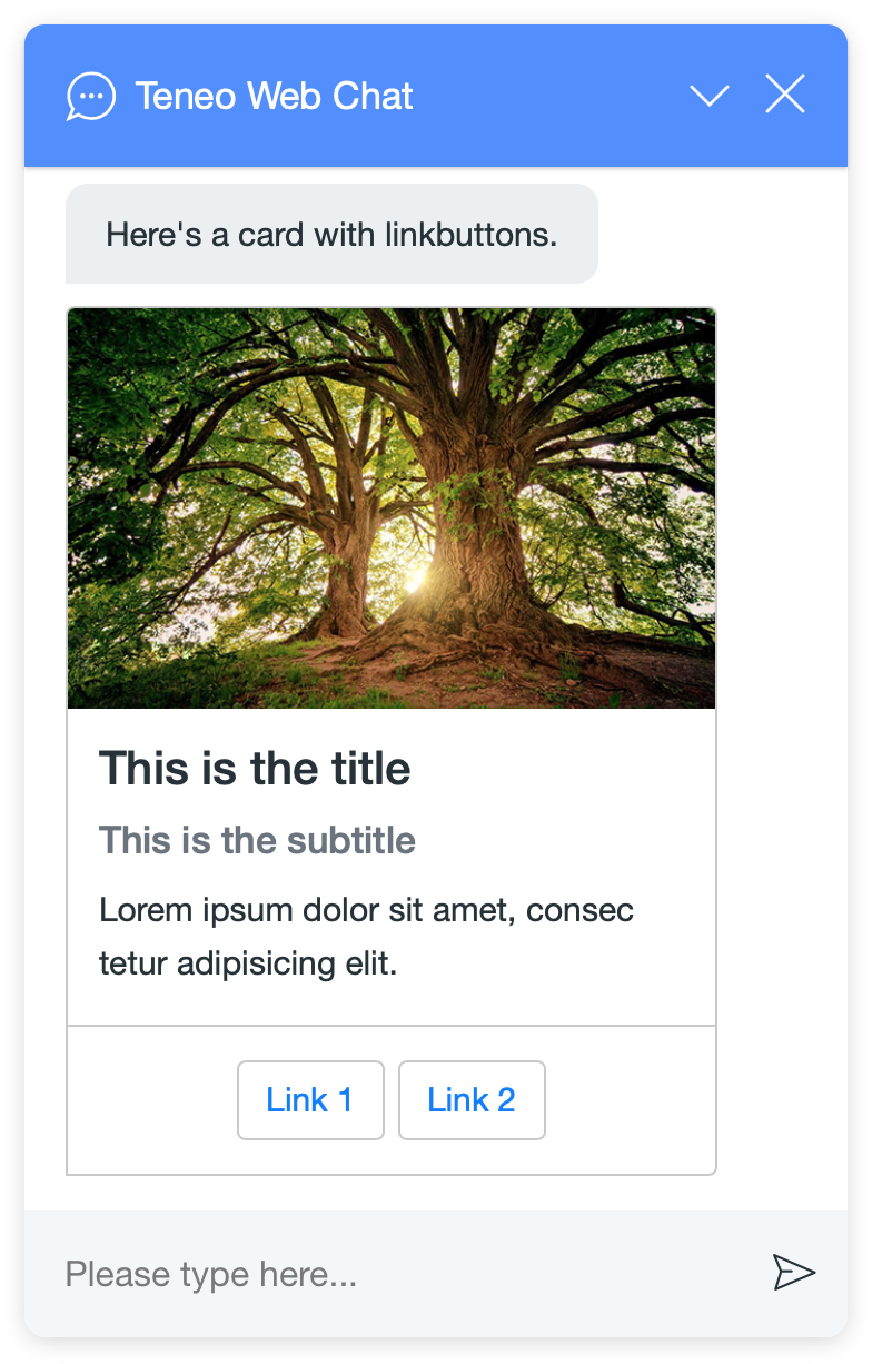 Teneo Web Chat - Link Buttons