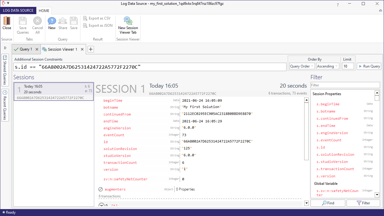 TQL - Session Viewer