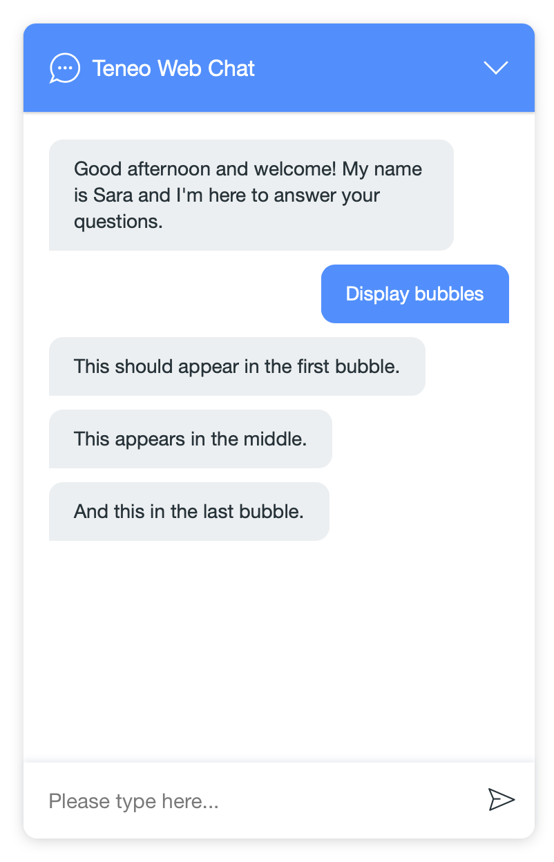 Teneo Web Chat - Bubbles