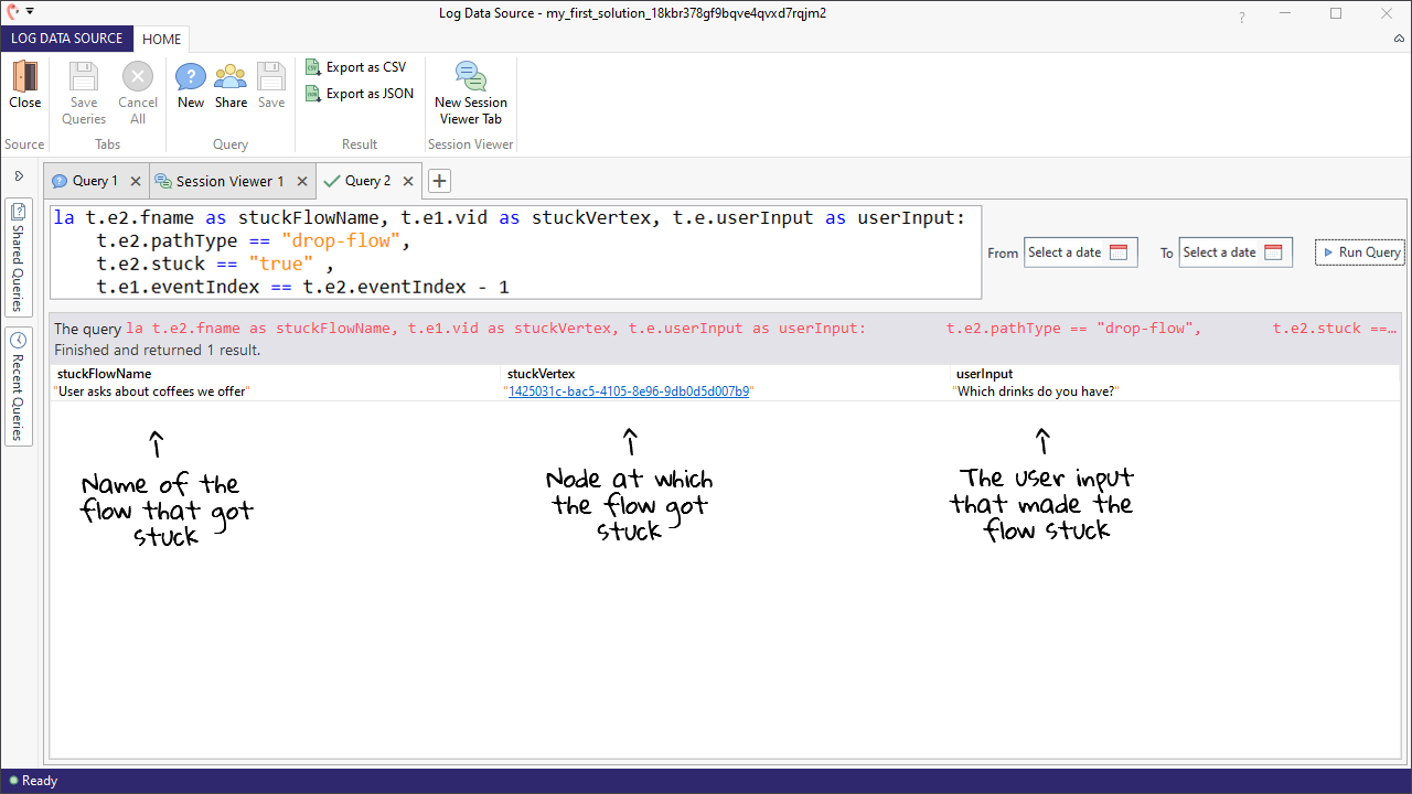 TQL - Flow Stuck in Query