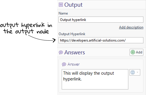 Teneo Web Chat - Output Parameter